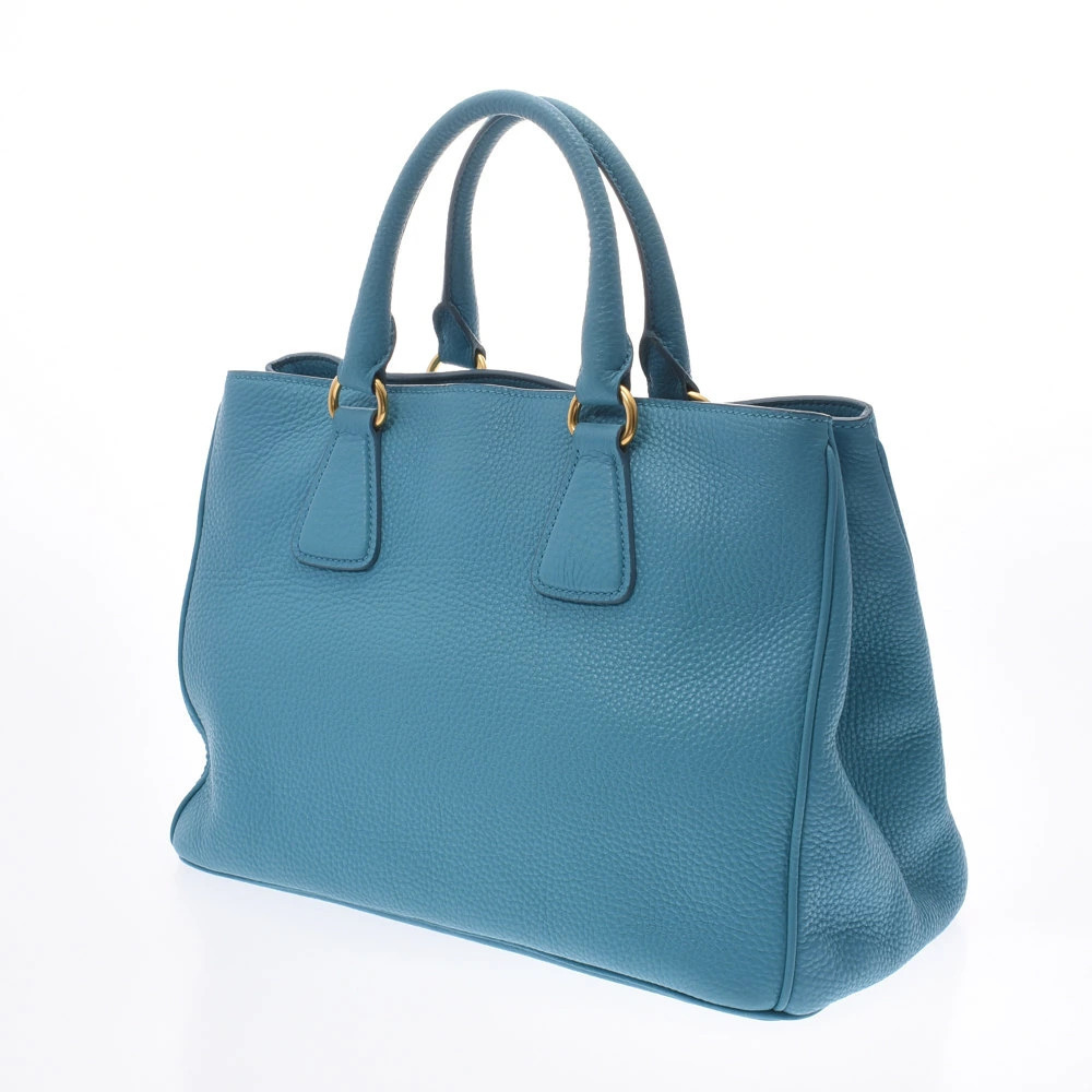 Prada Turquoise Calfskin Handbag Blue Bag